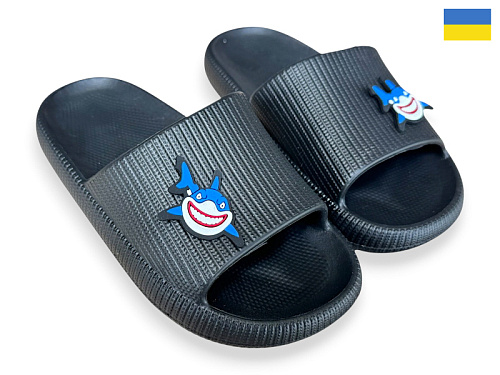 Шлепанцы Rai Shoes 022 акула чорний в магазине Фонтан Обуви