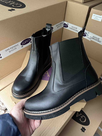 Ботинки Garti 366 чорна шкіра мех в магазине Фонтан Обуви