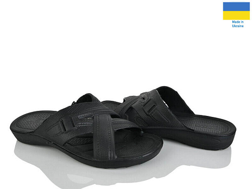 Шлепанцы Rai Shoes П11 чорний в магазине Фонтан Обуви