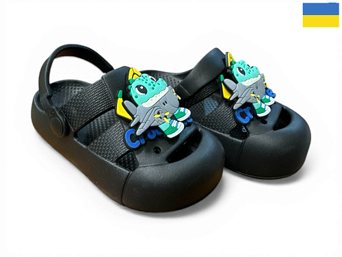 Кроксы Rai Shoes 336 чорний в магазине Фонтан Обуви