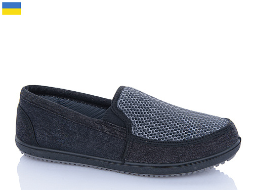 Слипоны Успіх Verta T9 чорний-сірий в магазине Фонтан Обуви