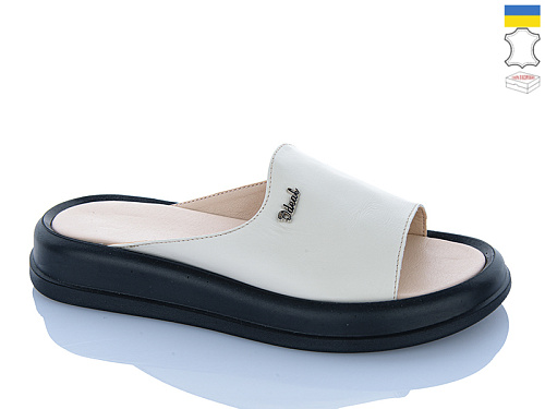 Шлепанцы Sali 504 бежевий к чор-п. в магазине Фонтан Обуви