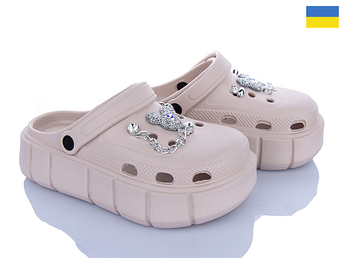 Кроксы Roks 152-451 бежевий в магазине Фонтан Обуви