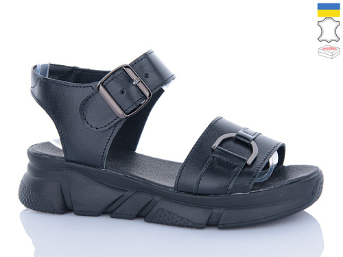 Босоножки Sali 1718-4 чорний шкіра чор-п в магазине Фонтан Обуви