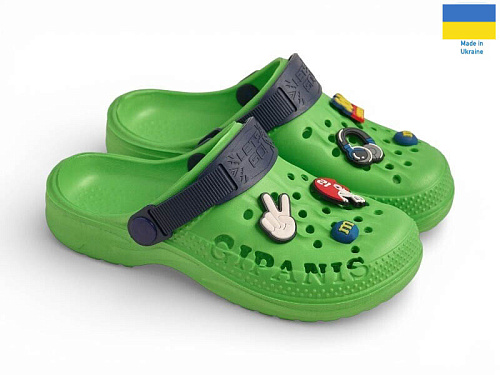 Кроксы Rai Shoes 009 зелений в магазине Фонтан Обуви