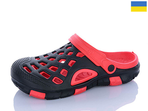 Кроксы Sanlin2 308 чорний-червоний в магазине Фонтан Обуви