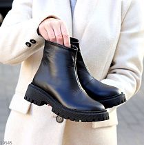 Ботинки Garti 6723 чорна шкіра мех в магазине Фонтан Обуви