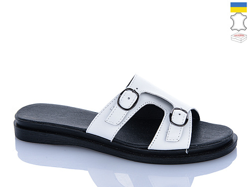 Шлепанцы Sali 111 білий к чор-п. в магазине Фонтан Обуви
