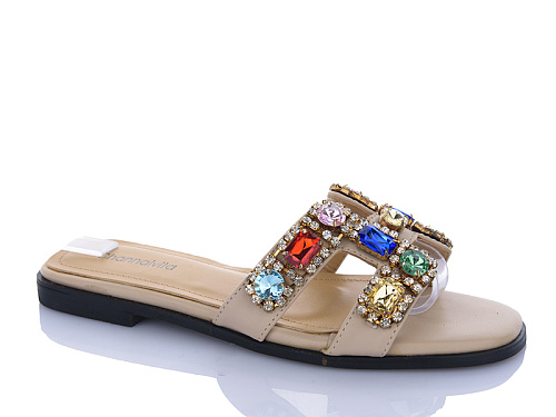 Шлепанцы Miss Ilonna TMH1 beige в магазине Фонтан Обуви