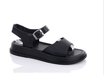 Босоножки 0140 чорна шкіра в магазине Фонтан Обуви