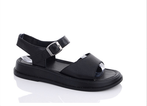 Босоножки 0140 чорна шкіра в магазине Фонтан Обуви