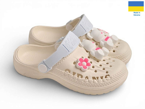 Кроксы Rai Shoes 009 кремовий в магазине Фонтан Обуви