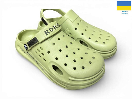 Кроксы Rai Shoes 517-016 оливка в магазине Фонтан Обуви