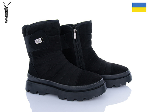 Ботинки Lvovbaza Progress 5401-1 хутро чорний в магазине Фонтан Обуви