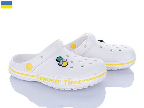 Кроксы Golden Lion 328 білий-жовтий в магазине Фонтан Обуви