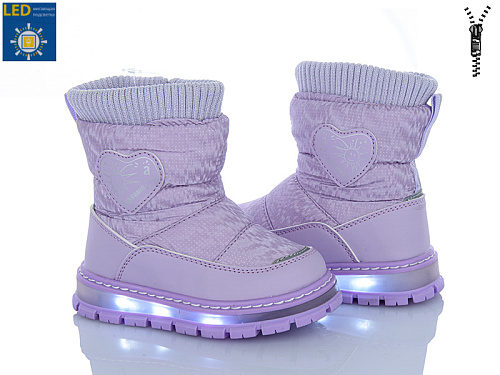 Дутики Clibee-Shosho D6915P-1 purple LED в магазине Фонтан Обуви