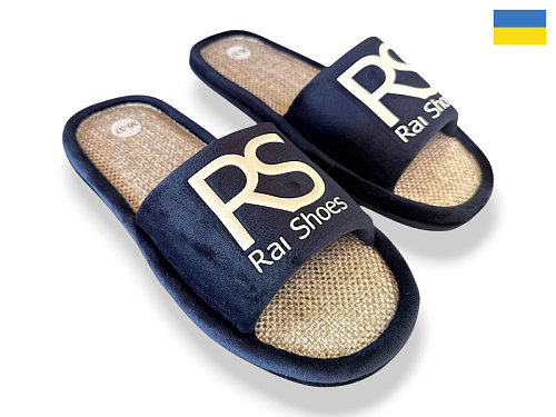 Тапочки Rai Shoes Шльопки RS синій в магазине Фонтан Обуви