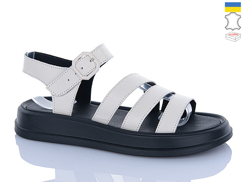 Босоножки Sali 2102 бежевий чор-п. в магазине Фонтан Обуви