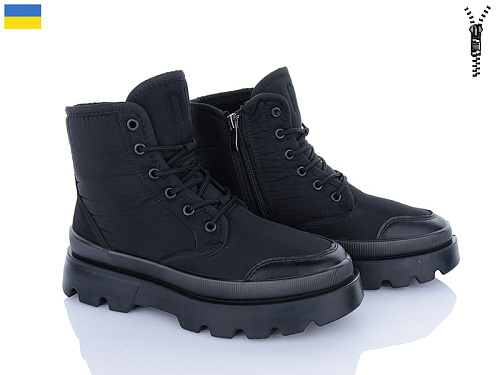 Ботинки Lvovbaza Progress 5409 фліс-хутро чорний в магазине Фонтан Обуви