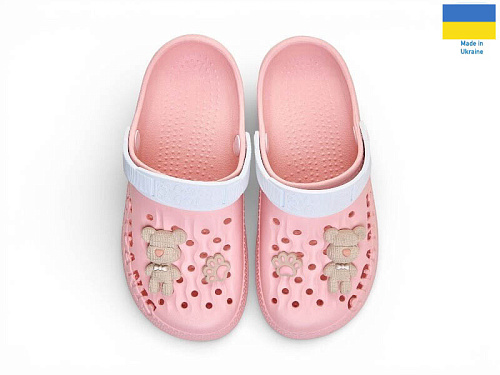 Кроксы Rai Shoes 009 персик в магазине Фонтан Обуви