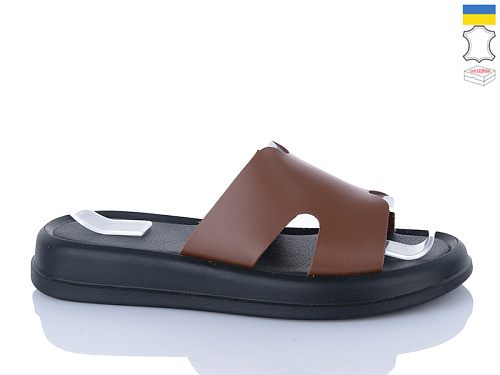 Шлепанцы Sali 505-25 коричневий чор-п. в магазине Фонтан Обуви