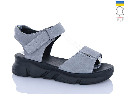 Босоножки Sali 1707-1 сірий з чор-п. в магазине Фонтан Обуви