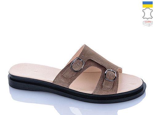 Шлепанцы Sali 111 капучино з чор-п. в магазине Фонтан Обуви