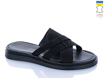 Шлепанцы Garti 08 чорний замш в магазине Фонтан Обуви