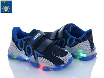 Кроссовки Viktoria LB019-2 navy-sky blue LED в магазине Фонтан Обуви