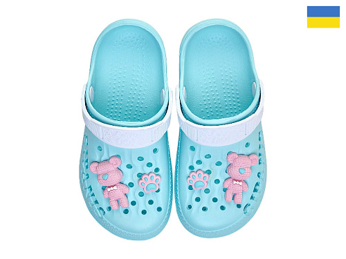 Кроксы Rai Shoes 009 бірюзовий в магазине Фонтан Обуви