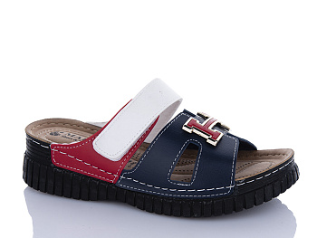 Шлепанцы Sali One 08-01 син-білий в магазине Фонтан Обуви