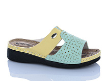Шлепанцы Sali One 209-04 жов-зелений в магазине Фонтан Обуви