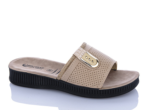 Шлепанцы Sali One 252-08 бежевий в магазине Фонтан Обуви