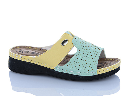 Шлепанцы Sali One 209-04 жов-зелений в магазине Фонтан Обуви