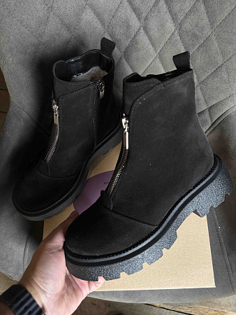 Ботинки Garti 307 чорний замш мех в магазине Фонтан Обуви