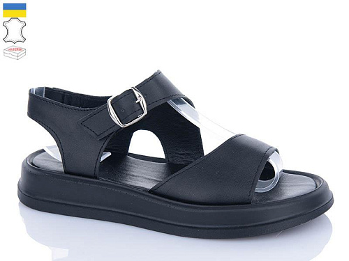 Босоножки Garti 0138 чорний шкіра в магазине Фонтан Обуви