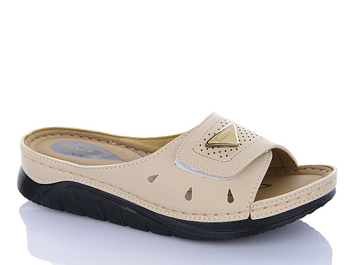 Шлепанцы Sali One 526 бежевий в магазине Фонтан Обуви