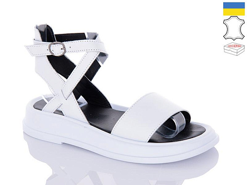 Босоножки Garti 0145 білий шкіра в магазине Фонтан Обуви