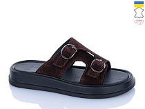 Шлепанцы Sali 12 шоколад з чор-п. в магазине Фонтан Обуви