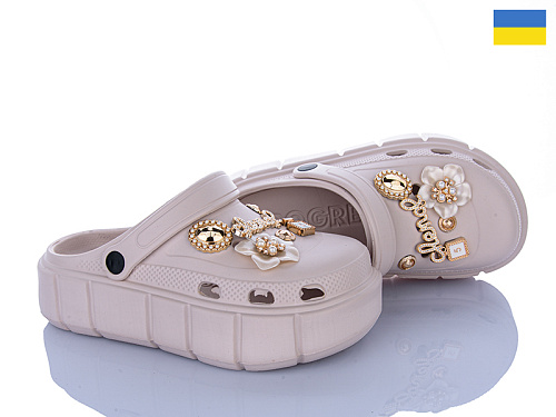 Кроксы Roks 152-2-8 бежевий в магазине Фонтан Обуви