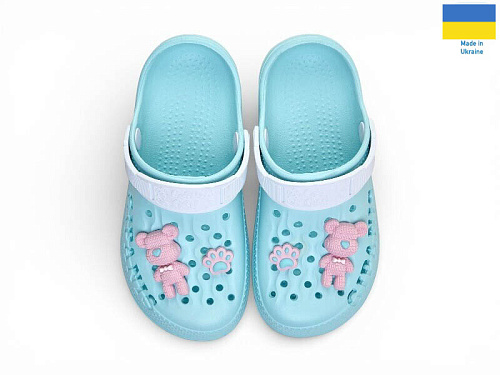 Кроксы Rai Shoes 009 бірюза в магазине Фонтан Обуви