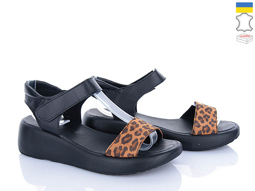 Босоножки Viscala 23201LP-250 шк.чор-велюр-лео в магазине Фонтан Обуви