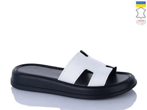 Шлепанцы Sali 506 білий чор-п. в магазине Фонтан Обуви