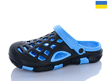 Кроксы Sanlin2 308 чорний-бірюза в магазине Фонтан Обуви