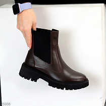 Ботинки Garti 361 корич шкіра мех в магазине Фонтан Обуви