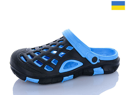 Кроксы Sanlin2 308 чорний-бірюза в магазине Фонтан Обуви
