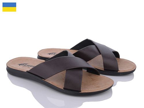 Шлепанцы Demur 2024-005-1 коричневий батал в магазине Фонтан Обуви