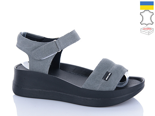 Босоножки Sali 1708-2 т.сірий з чор-п. в магазине Фонтан Обуви