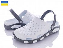 Кроксы Kredo Кредо 2091 белый-серый в магазине Фонтан Обуви