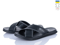 Шлепанцы Alex Bens H1 сір-чорний в магазине Фонтан Обуви